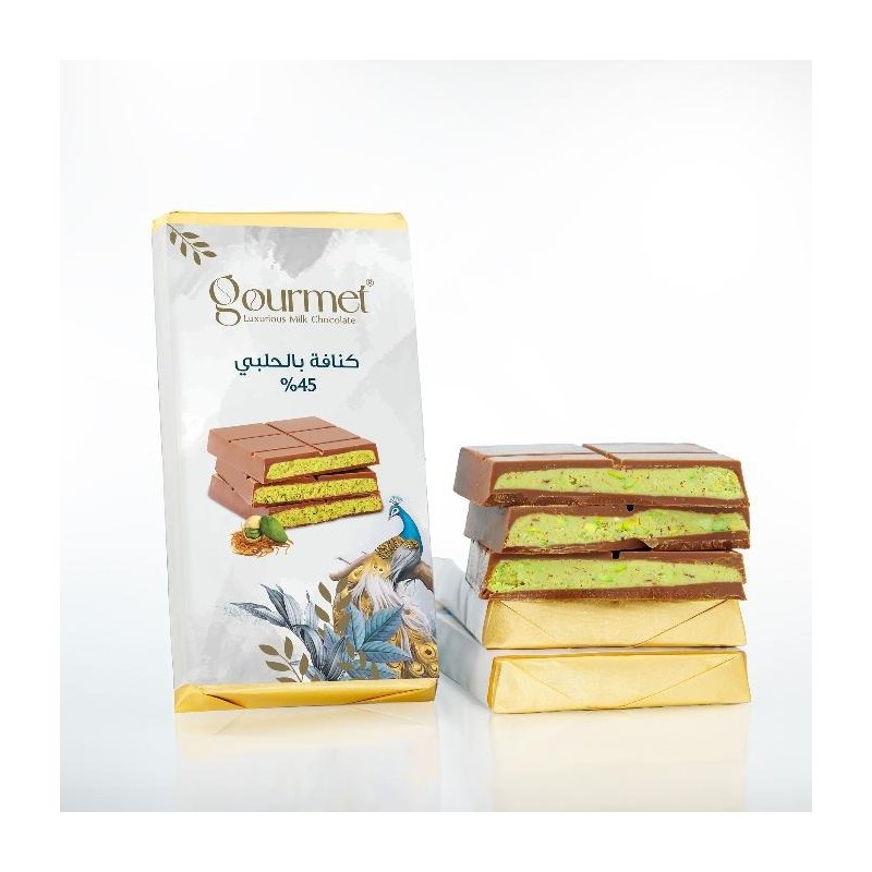 شوكولاتة فلسطينية غورميه (فستق وكنافة) – دبي – ١٢٨ غ